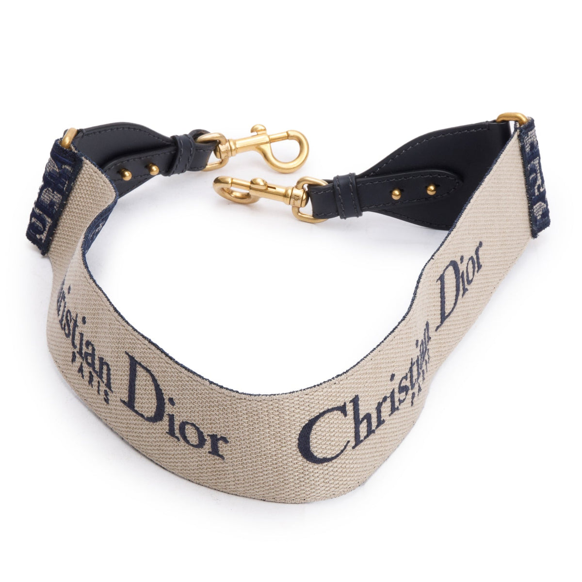 Christian Dior Navy/Beige Oblique Woven Shoulder Strap Rovelle Bags