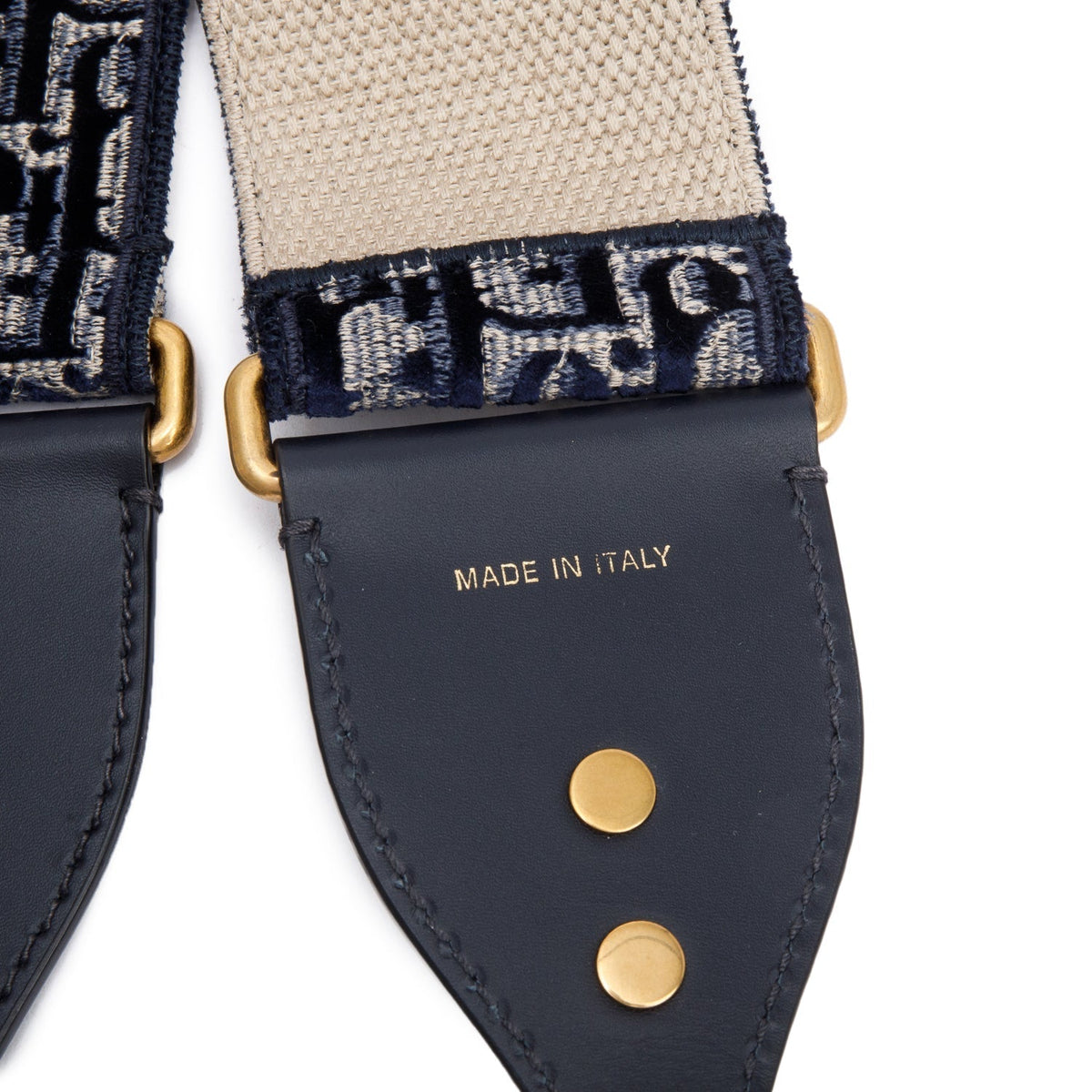 Christian Dior Navy/Beige Oblique Woven Shoulder Strap Rovelle Bags