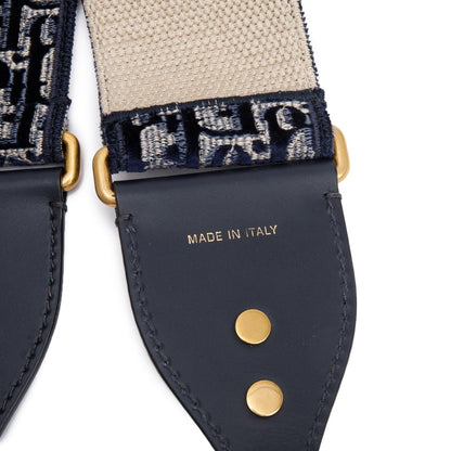 Christian Dior Navy/Beige Oblique Woven Shoulder Strap Rovelle Bags