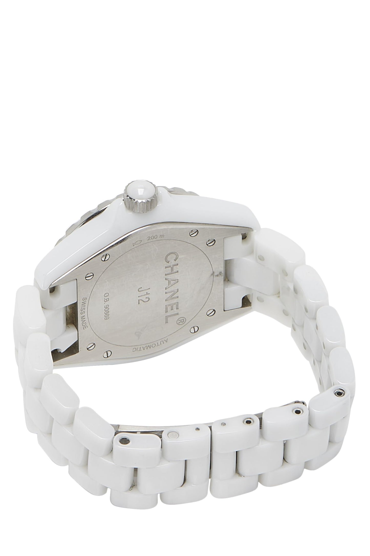 Chanel,  White Ceramic J12 Watch 38mm, White