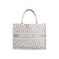Christian Dior 2020 Grey Oblique Embossed Leather Medium Book Tote Rovelle Bags