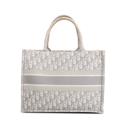 Christian Dior 2020 Grey Oblique Embossed Leather Medium Book Tote Rovelle Bags