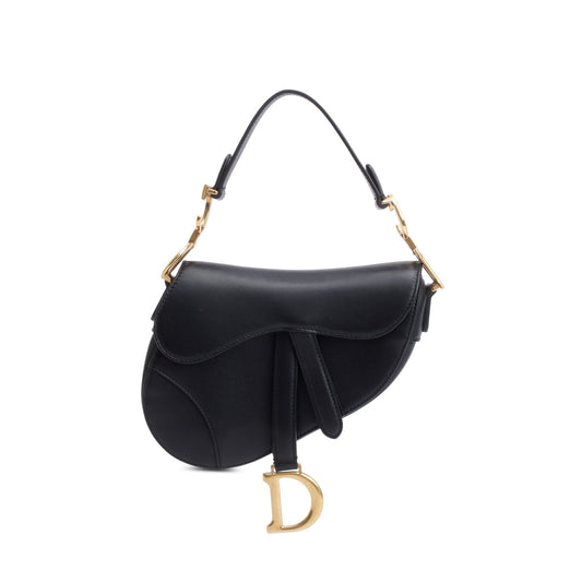 Christian Dior Black Smooth Leather Mini Saddle Bag Rovelle Bags