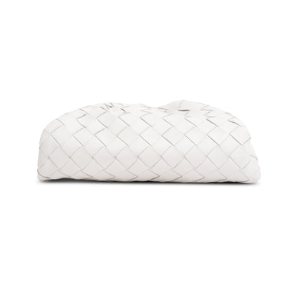 Bottega Veneta White Calfskin Intrecciato Leather The Mini Pouch