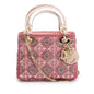 Christian Dior Pink Lambskin & Satin Embroidered Crystal Beads Mini Lady Dior Bag Rovelle Bags