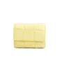 Bottega Veneta Yellow Intreccio Nappa Leather Cassette Tri-Fold Zip Wallet