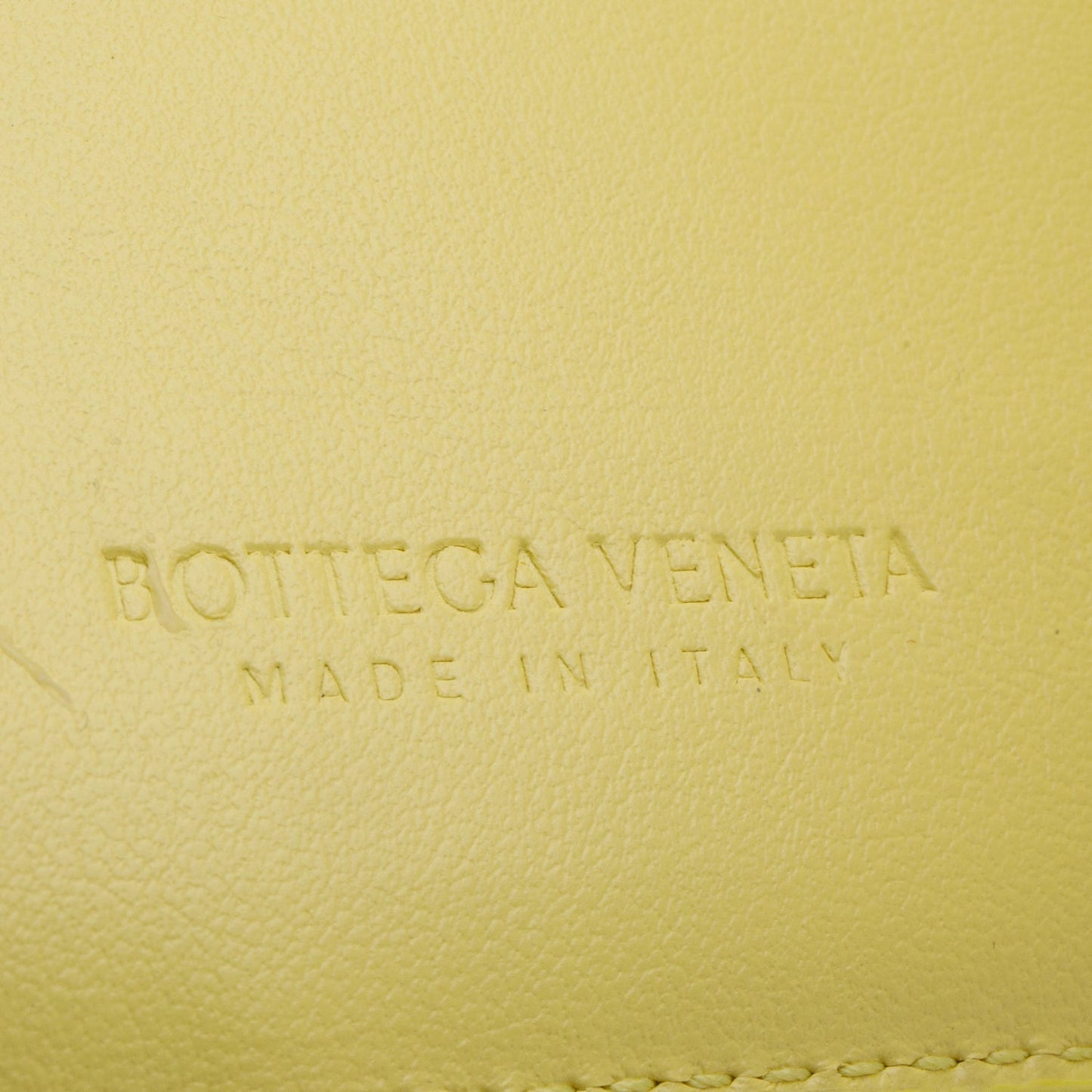 Bottega Veneta Yellow Intreccio Nappa Leather Cassette Tri-Fold Zip Wallet