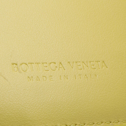 Bottega Veneta Yellow Intreccio Nappa Leather Cassette Tri-Fold Zip Wallet