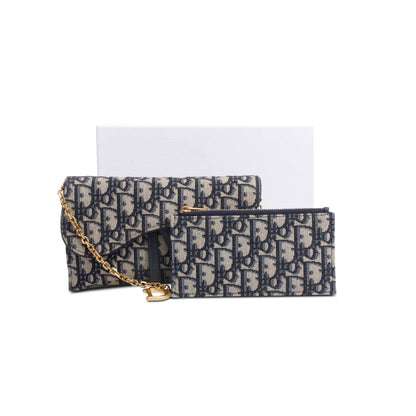 Christian Dior Oblique Jacquard Saddle Pouch with Chain Rovelle Bags