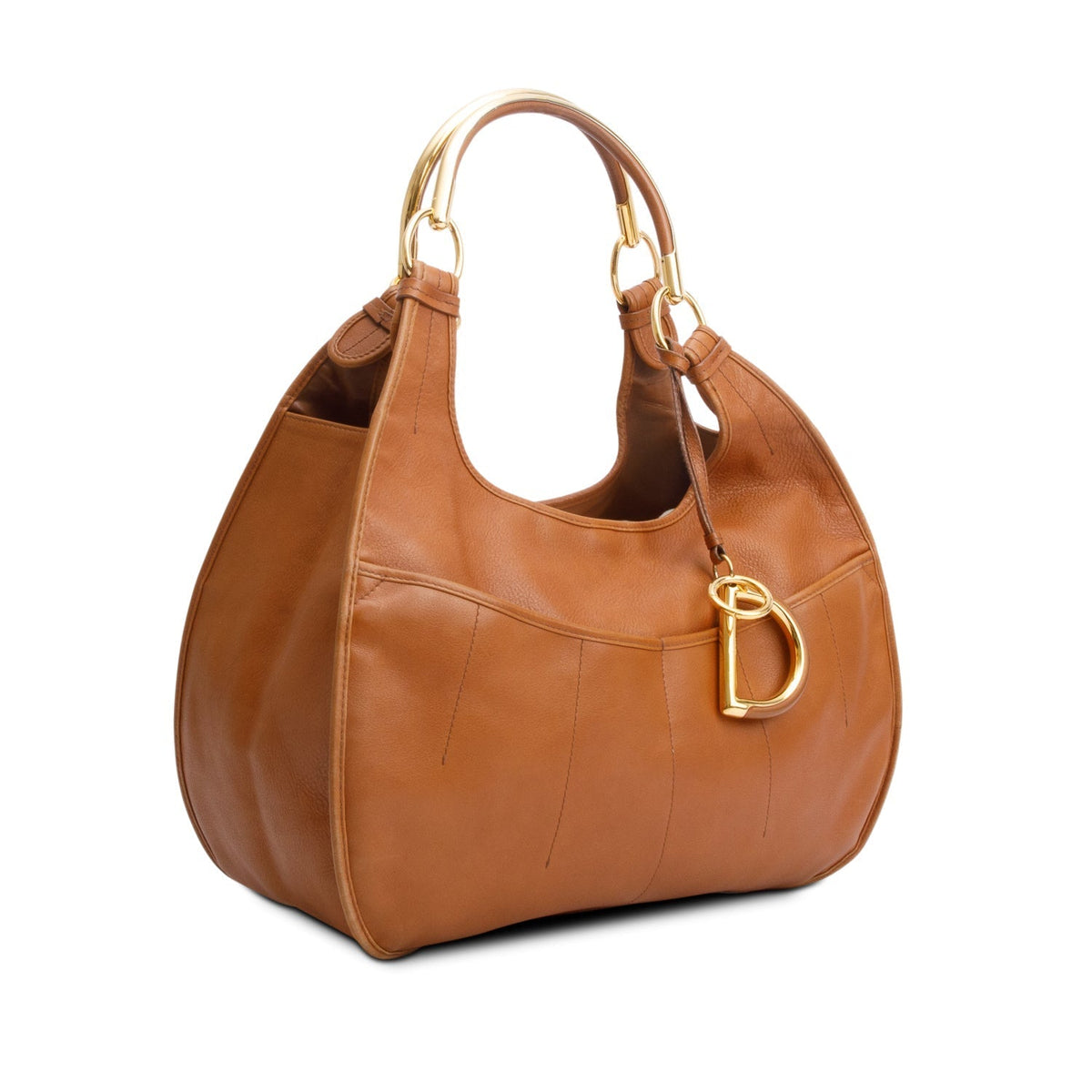 Christian Dior Brown Leather Brandy 61 Hobo Rovelle Bags