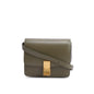 Celine Khaki Smooth Calfskin Small Classic Box Flap Bag
