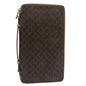 Luxury CELINE Macadam Canvas Travel Case PVC Leather Brown  62670