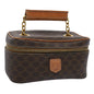 Luxury CELINE Macadam Canvas Vany Cosmetic Pouch PVC Leather Brown 62674