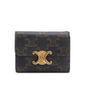 Celine 2023 Brown Triomphe Canvas Compact Wallet