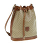 Luxury CELINE Macadam Canvas Shoulder Bag Beige 62765
