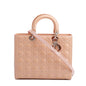 Christian Dior Beige Cannage Patent Leather Large Lady Dior Bag Rovelle Bags