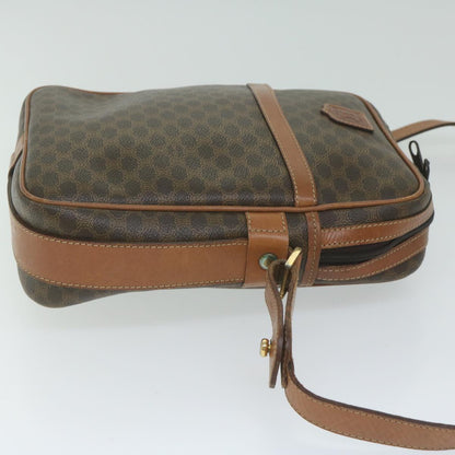 Luxury CELINE Macadam Canvas Shoulder Bag PVC Leather Brown 62822