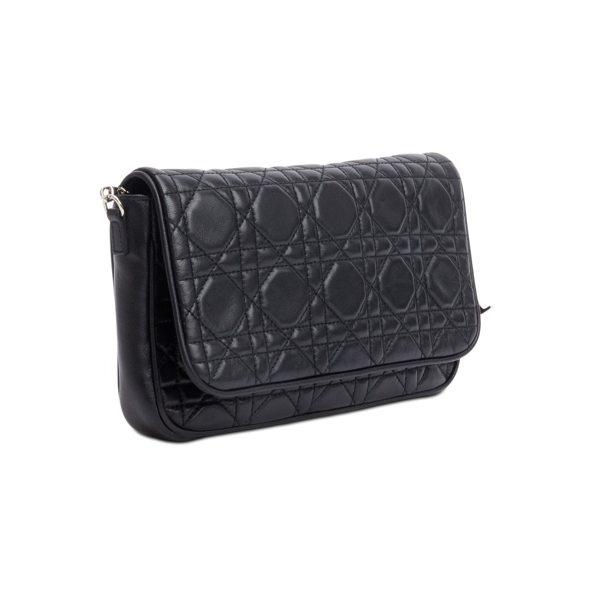Christian Dior Black Cannage Lambskin Leather Wallet on Chain Rovelle Bags