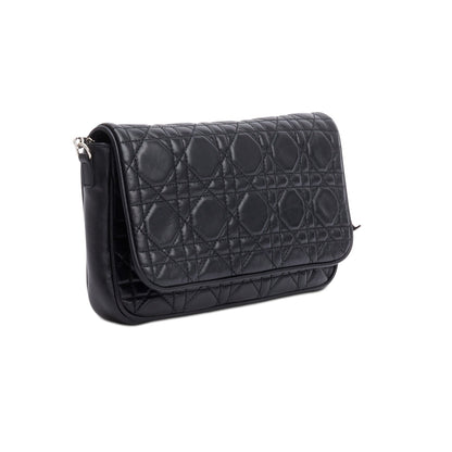 Christian Dior Black Cannage Lambskin Leather Wallet on Chain Rovelle Bags
