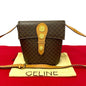 CELINE Shoulder Bag Leather, PVC Brown Macadam Blason Triomphe Pattern Medal Coin Motif Metal Women