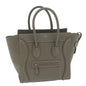 Luxury CELINE Luggage Micro Shopper Tote Bag Leather Gray 62915A