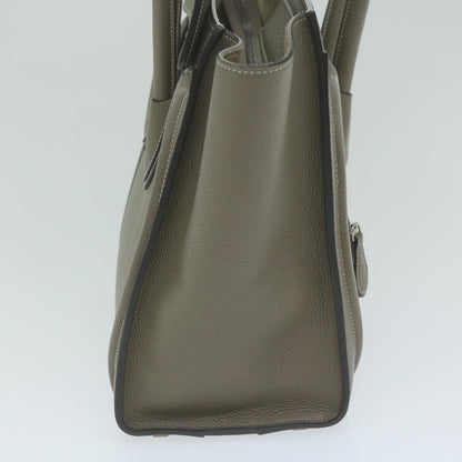Luxury CELINE Luggage Micro Shopper Tote Bag Leather Gray 62915A