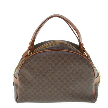 Luxury CELINE Macadam Canvas Hand Bag PVC Leather Brown 62926