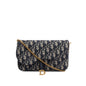 Christian Dior 2023 Oblique Jacquard Medium Saddle Pouch with Chain Rovelle Bags