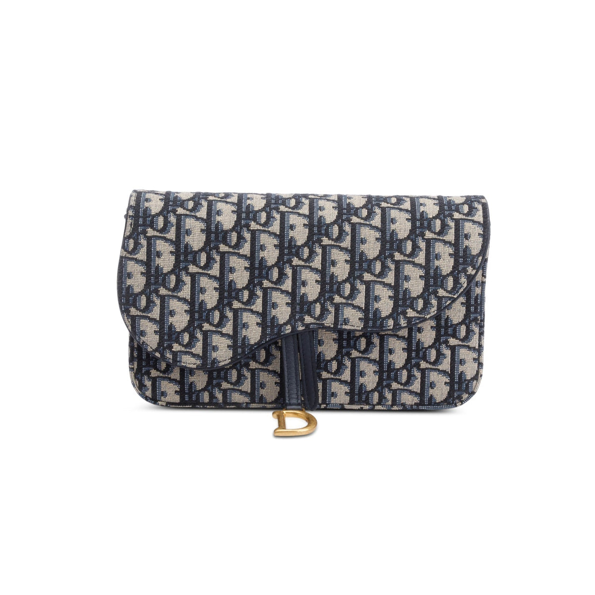 Christian Dior 2023 Oblique Jacquard Medium Saddle Pouch with Chain Rovelle Bags