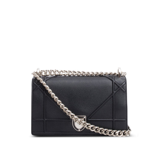 Christian Dior Black Calfskin Leather Small Diorama Flap Bag Rovelle Bags