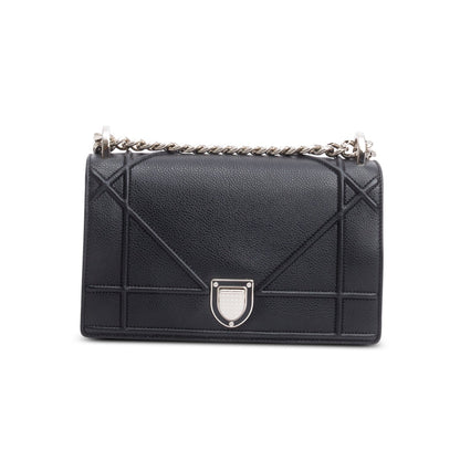 Christian Dior Black Calfskin Leather Small Diorama Flap Bag Rovelle Bags