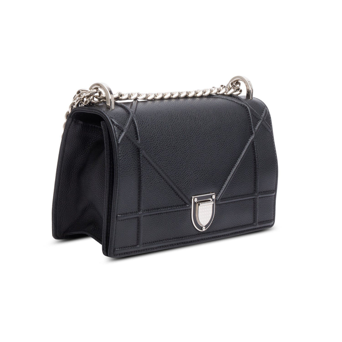 Christian Dior Black Calfskin Leather Small Diorama Flap Bag Rovelle Bags