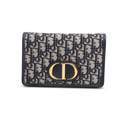 Christian Dior 2021 Navy Oblique 30 Montaigne 2-In-1 Pouch Bag Rovelle Bags