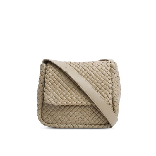 Bottega Veneta Grey Intrecciato Leather Medium Cobble Shoulder Bag