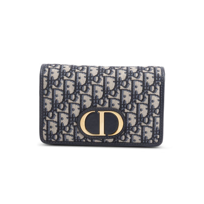 Christian Dior 2020 Navy Oblique 30 Montaigne 2-In-1 Pouch Bag Rovelle Bags