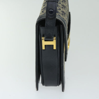 Luxury CELINE C Macadam Canvas Shoulder Bag Navy 63157