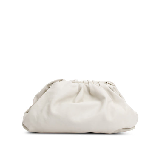 Bottega Veneta White Calfskin Leather The Classic Large Pouch
