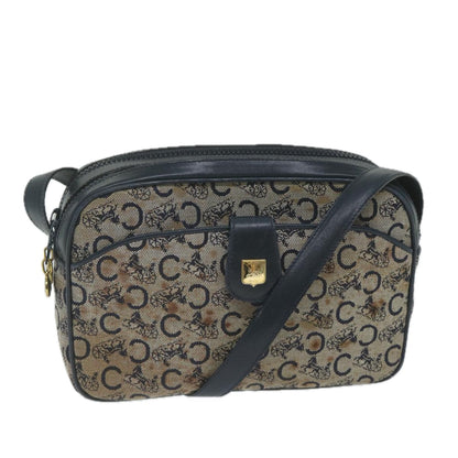 Luxury CELINE C Macadam Canvas Shoulder Bag Navy 63227