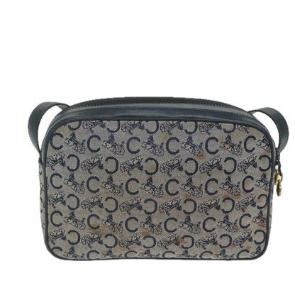 Luxury CELINE C Macadam Canvas Shoulder Bag Navy 63227
