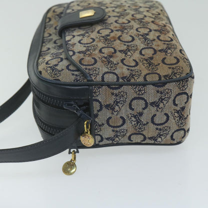 Luxury CELINE C Macadam Canvas Shoulder Bag Navy 63227