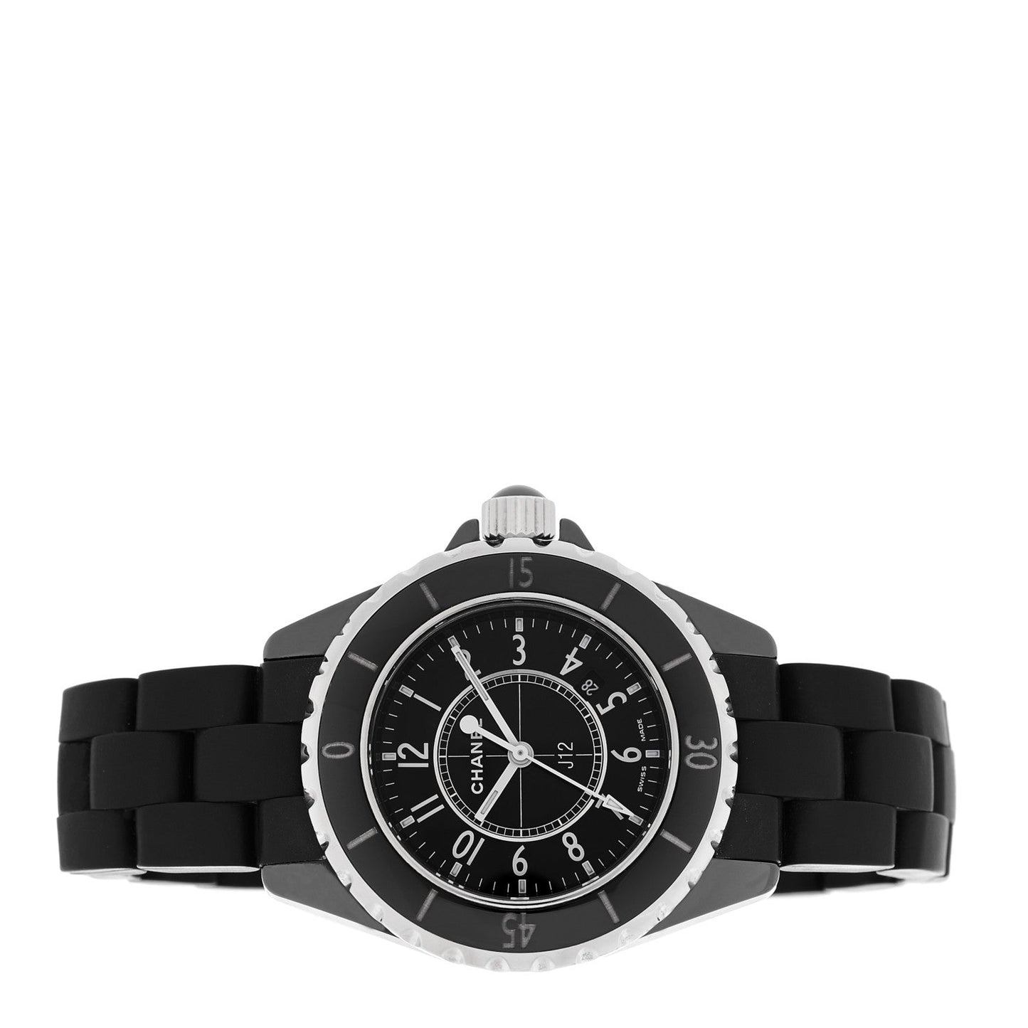 Stainless Steel Matte Ceramic 33mm J12 Quartz Watch Black