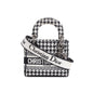 Christian Dior 2022 Black/White Houndstooth Canvas Mini Lady D-Lite Bag Rovelle Bags