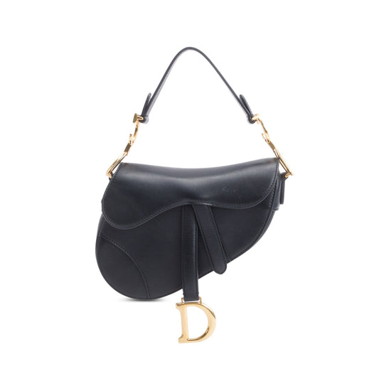 Christian Dior Black Calfskin Leather Mini Saddle Bag Rovelle Bags