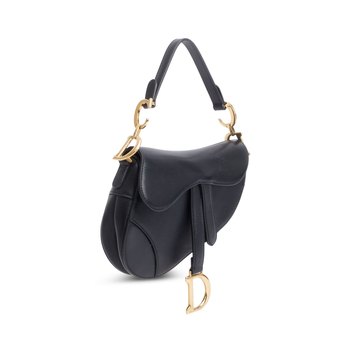 Christian Dior Black Calfskin Leather Mini Saddle Bag Rovelle Bags