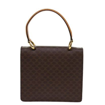 Luxury CELINE Macadam Canvas Hand Bag PVC Leather Brown 63307