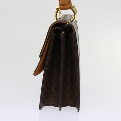 Luxury CELINE Macadam Canvas Hand Bag PVC Leather Brown 63307