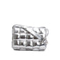 Bottega Veneta Silver Metallic Nappa Intrecciato Padded Chain Cassette Bag