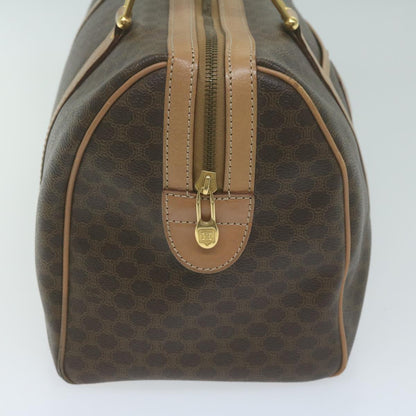 Luxury CELINE Macadam Canvas Boston Bag PVC Brown 63609