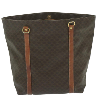 Luxury CELINE Macadam Canvas Tote Bag PVC Leather Brown 63637