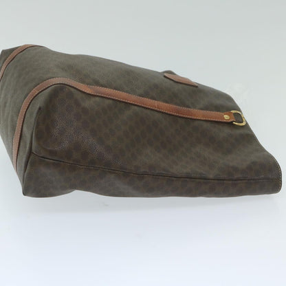 Luxury CELINE Macadam Canvas Tote Bag PVC Leather Brown 63637